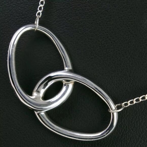 AuthenticTiffany & Co. Elsa Peretti Large Interlocking Ovals 925 Sterling Silver - Picture 4 of 10